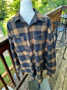 Guide Gear Men's Black Field Jacket/Flannel Shirt Button Front, Size XX L Cotton